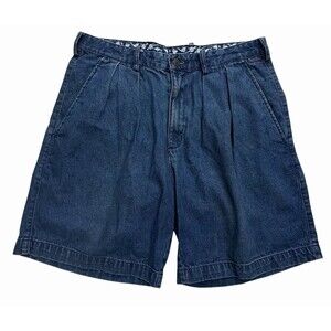 Vintage 90s Kahala Men’s Denim Shorts Pleated High Rise Made in Fiji Cotton
